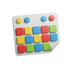 Colorful 3D Render of a Music Production Grid Interface A Creative Digital Asset