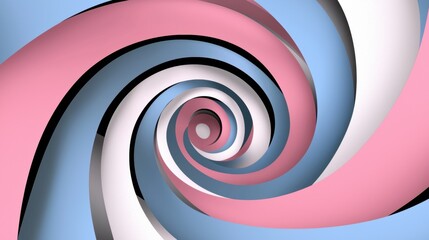 Fototapeta premium A spiral pattern in pink, white, and blue.