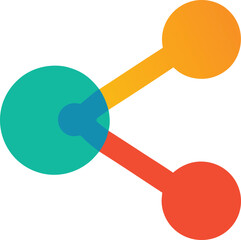 Minimal Colored Flat Share Vector Illustration for Online Distribution