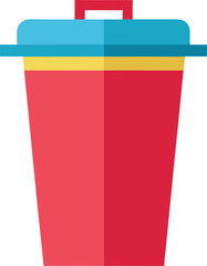 Minimal Colored Flat Trash Bin Vector Illustration for File Removal