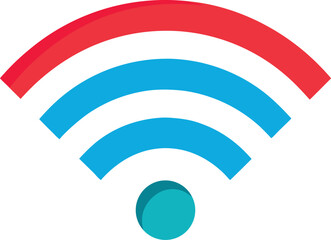 Wifi Icon Minimal Colored Flat Vector Illustration for Wireless Connectivity