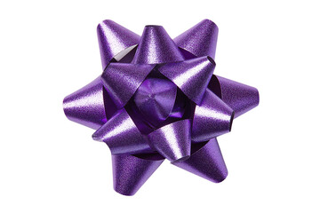 Purple gift bow, isolated on black background