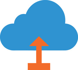 Colored Cloud Upload Icon Minimal Flat Vector Art for Digital Content Sharing