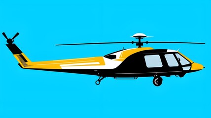 Fototapeta premium Helicopter icon with green, black and white colors, with a green background