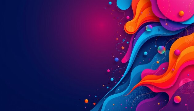 abstract background with versatile themes on the right, clear copy space on the left for multiple projects.