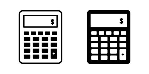 calculator icon set. for mobile concept and web design on white background