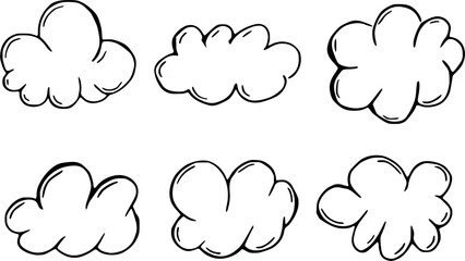 Cloud Comic Cartoon Drawing Vector Set