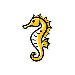 Stylized Yellow Seahorse Icon