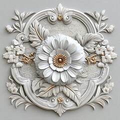Royal floral art with carved petals texture high resolution wallpaper