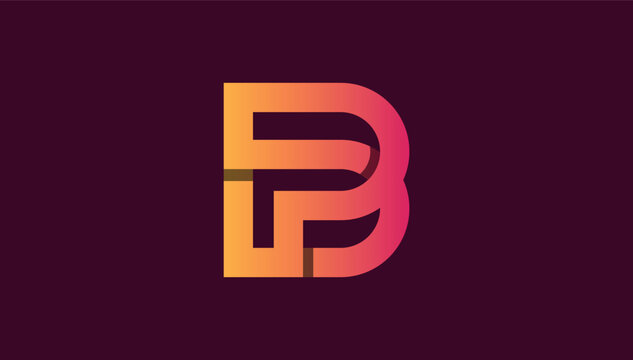 gradient 3d modern stylish bp pb letter logo design