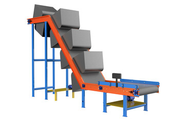 Industrial Automation: Bucket Conveyor System for Efficient Material Transport - Transparent PNG...