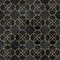 Watercolor gothic style clover leaf seamless pattern
