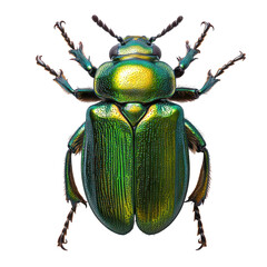 Metallic green beetle close up
