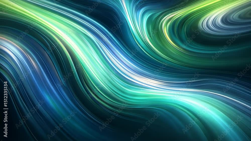Poster abstract image with fluid and flowing colorful lines creating a dynamic, modern design.