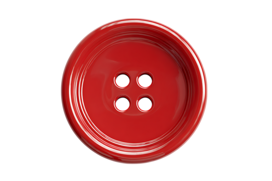 Close up of a single red button.