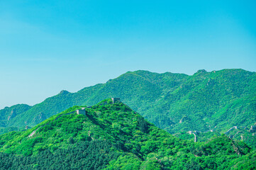 中国　万里の長城からの景色