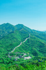 中国　万里の長城からの景色