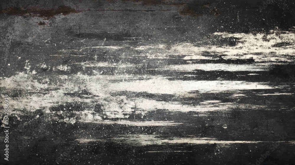 Poster dark gray texture with horizontal white streaks, resembling distressed wood or paint, creating a gru