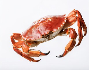 Red Crab Isolated on White Background &ndash; Close-Up of Marine Crustacean
