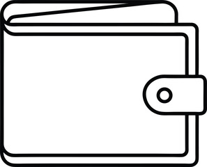 Line Art Wallet Vector Illustration Design for Money Storage and Personal Finance