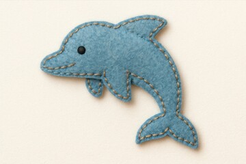 Cute felt dolphin applique