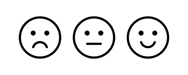 Rating emoji icons. Feedback emoticons