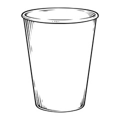 coffee cup line art hand drawn illustration