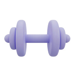 3D Purple dumbbell for fitness