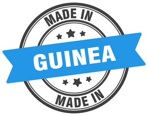 Made in Guinea round sign. Made in Guinea stamp.