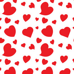 Love seamless pattern, Heart pattern background, wrapping paper, covers, heart, red, heart different shapes, isolated on white background