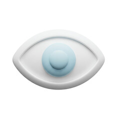 Minimal white eye symbol with blue iris