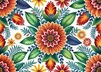 Vibrant floral pattern seamless design