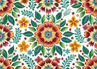Vibrant floral pattern seamless design