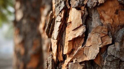 Close-Up of Peeling Tree Bark