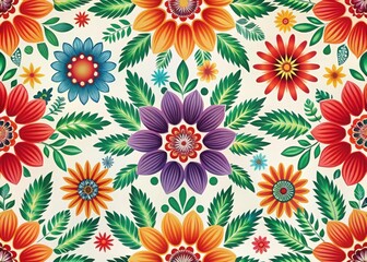 Vibrant floral pattern seamless design