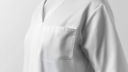 Zoom in a medical uniform doctor nurse technical speacialist clothes in hospital for logo mock up