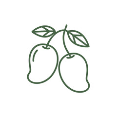 Twin Mango Line Art Vector.