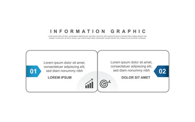 2 step option infographic layout. timeline design for business with line style