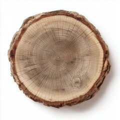 Fototapeta premium Closeup of a Tree Trunk Slice: Natural Wood Texture , PNG isolated cut out image