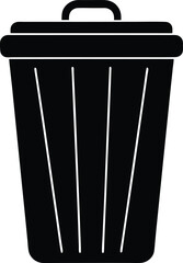 Trash Bin Filled Silhouette Vector Icon for Waste Management