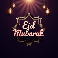 Red and gold theme with elegant eid celebration card design