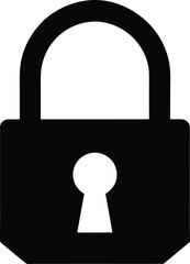 Vector Illustration of Lock Filled Silhouette for Online Privacy