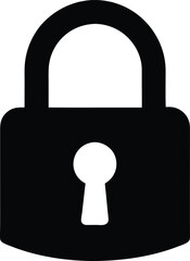 Lock Filled Silhouette Vector Icon for Secure Systems