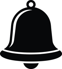 Vector Illustration of Notification Bell Filled Silhouette for App Notifications