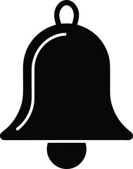 Notification Bell Filled Silhouette Vector Icon for Digital Alerts