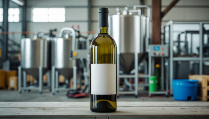Wine bottle mockup in food and drink industry with blank label and copy space