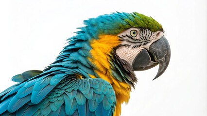 Fototapeta premium Blue-Gold Macaw Portrait Close-up, Vibrant Feathers, Bird Photography, Macaw, Parrot Bird photography, Wildlife photography