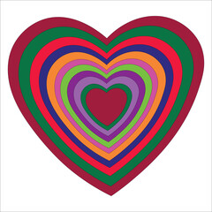  Concentric Rainbow Hearts