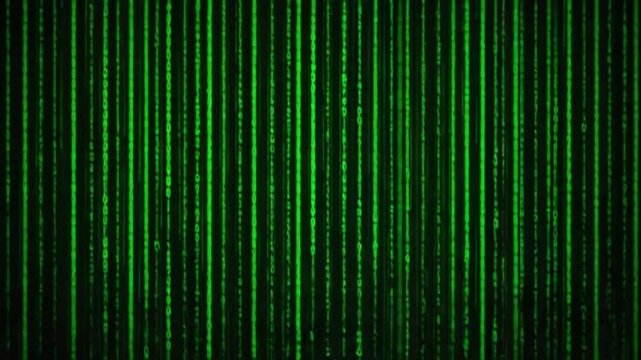 Digital Rain Green Code Streaming Abstract Background Perfect for Tech Projects and Presentations