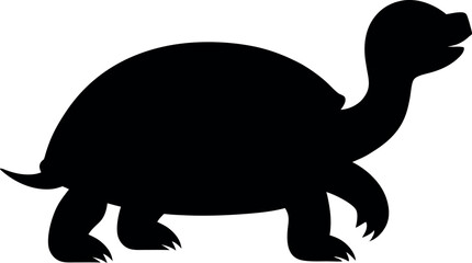 Turtle Silhouette Vector, Black Turtle Outline, Simple Turtle Clipart, Minimalist Turtle Drawing, Turtle Symbol, Reptile Graphic, Turtle Shape Art, Side View Turtle Icon, Monochrome Turtle Illustratio